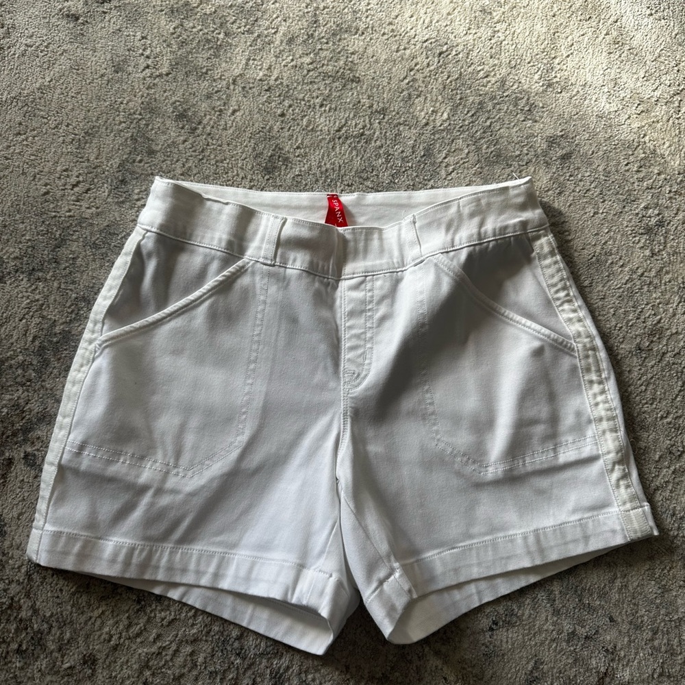 SPANX High Waist White Shorts